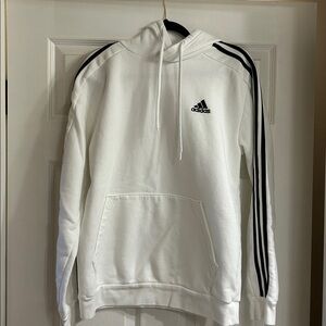 Adidas Classic White Hoodie with Black Accents
